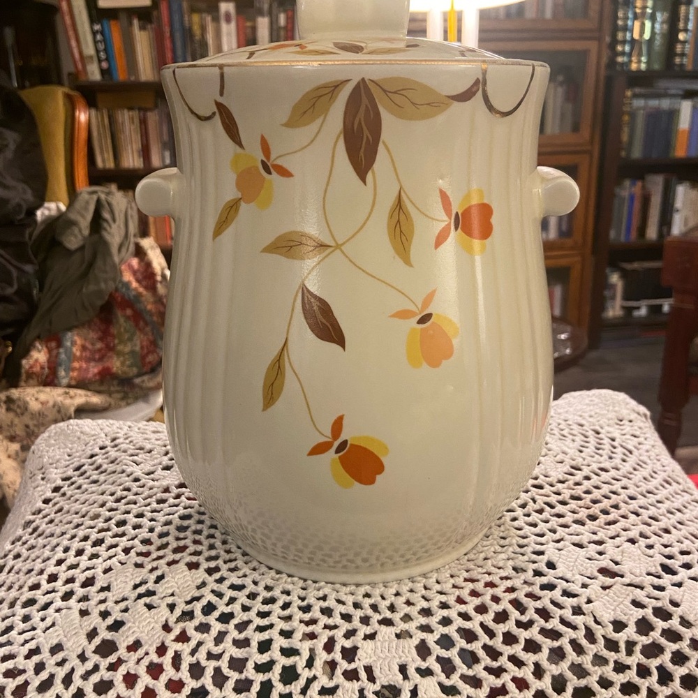 Hall (Jewel Tea) “Autumn Leaf” Cookie Jar, Antique